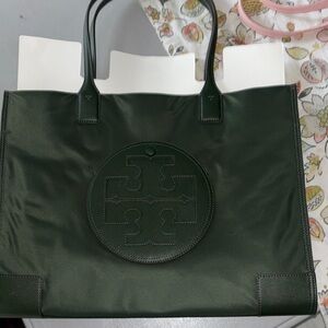 Tory Burch Ella Green Tote Bag